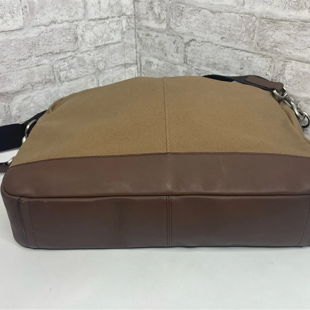 Coach Messenger Bag Brown Leather & Canvas Camden Briefcase Men’s Travel NWOT